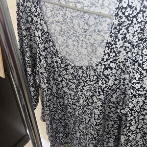 Lane Bryant Black and White Floral Women's Top